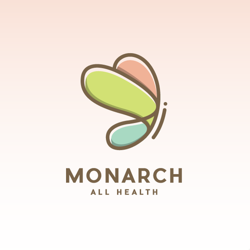 Butterfly brand with the title 'Monarch All Health needs a Iconic, Memorable, and Whimsical logo. '