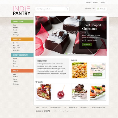 Drink website with the title 'Website Design for Ecommerce Business - Quirky Food Reseller'