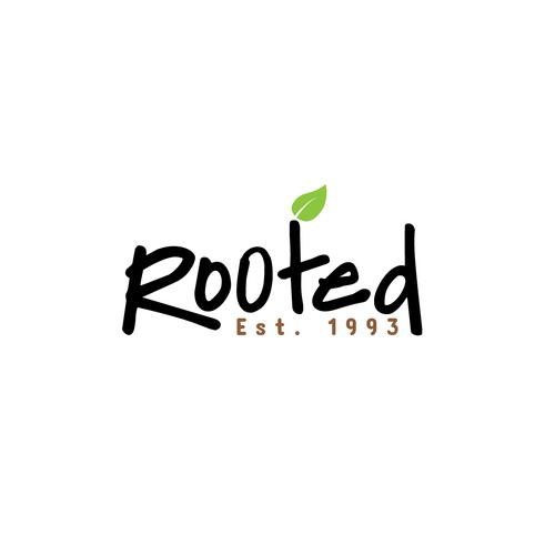 Handwritten logo with the title 'Logo for Rooted'