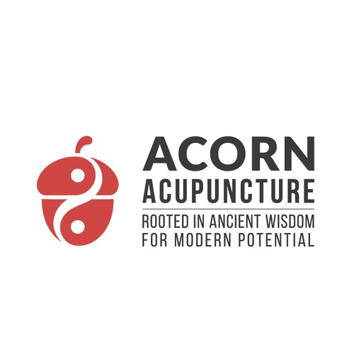 Acorn design with the title 'Acorn Acupuncture'