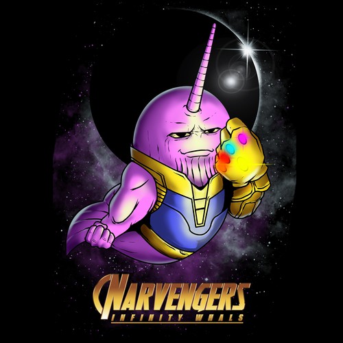 Space t-shirt with the title 'T-shirt design for parody movies'