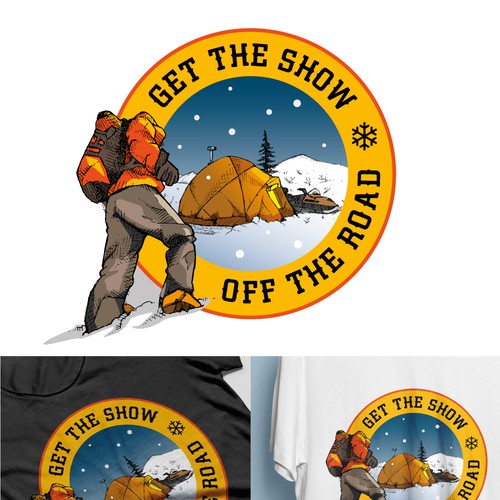 Camping t-shirt with the title 'T-Shirt Design Off-grid Alaska'