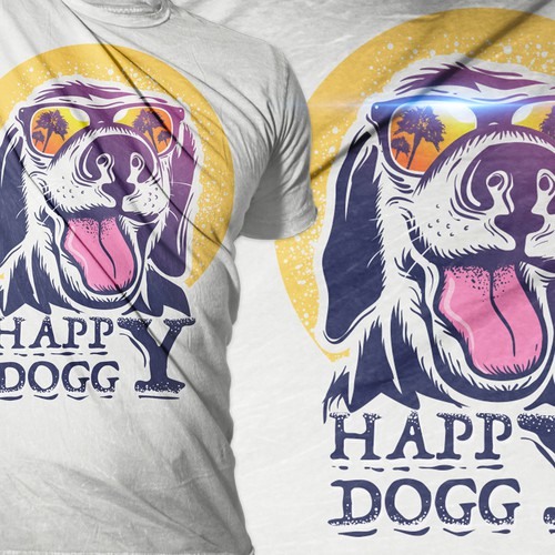 Dog t-shirt with the title 'happy doggy tshirt project'