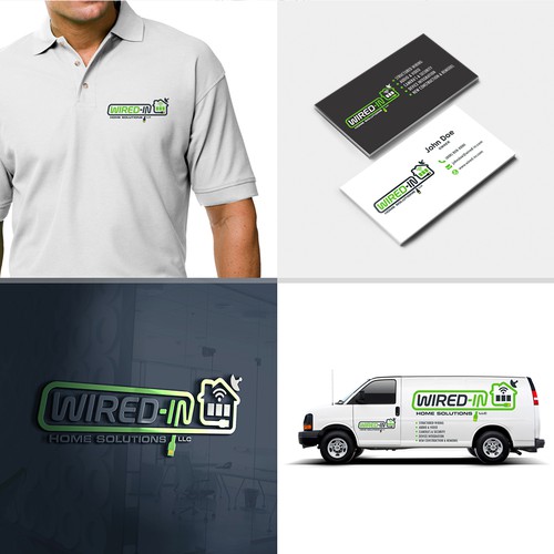 Wire design with the title 'Wired-In Home Solutions Logo'