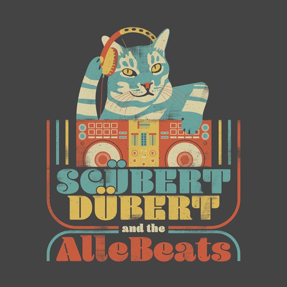 DJ illustration with the title 'Scübert Dübert and the AlleBeats'