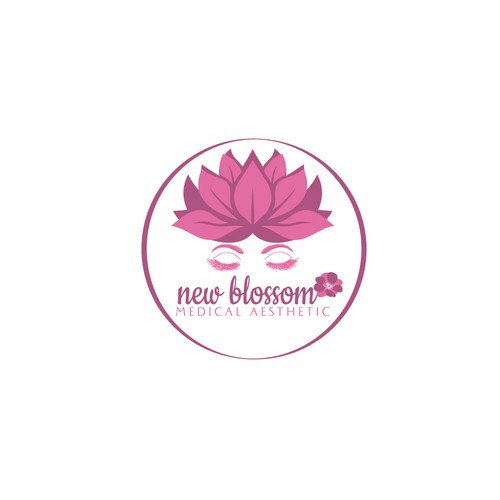 Woman face logo with the title 'New  Blossom'