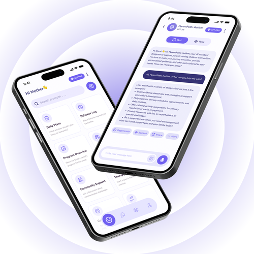 Support design with the title 'Autism Care App'