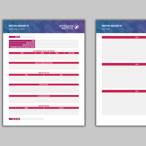 Word design with the title 'Meeting Word Template'