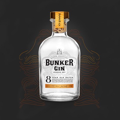 Bunker Gin Branding + Label Design