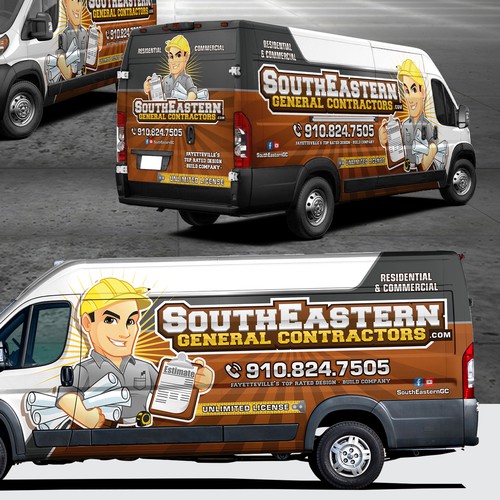 Commercial design with the title 'General Contrator Van'