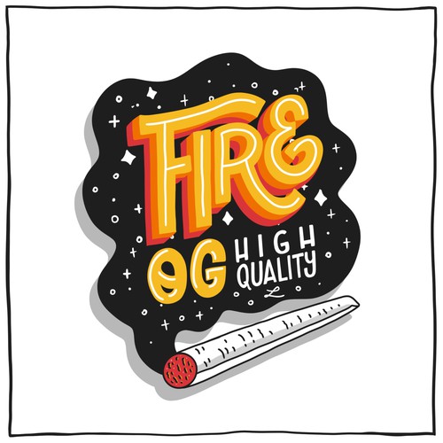 Lettering artwork with the title 'Logo for Cannabis Strain Name'