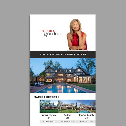 Newsletter design with the title 'Email Newsletter Design for a Real Estate Company'