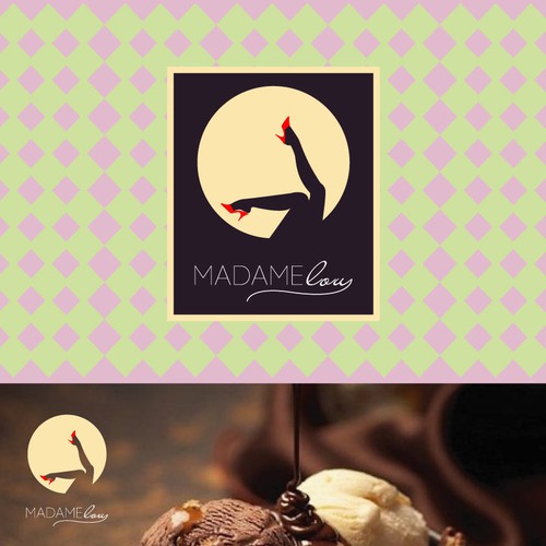 Ice cream brand with the title 'Simple, elegant logo for premium ice cream company '