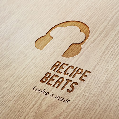 Headphone logo with the title 'Music and Food Logo'