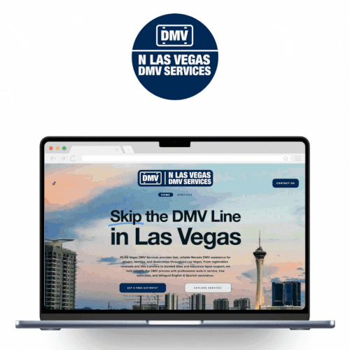 Design with the title 'N Las Vegas DMV Services Website'