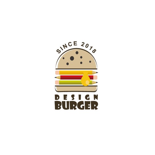 Breakfast logo with the title 'Design Burger'