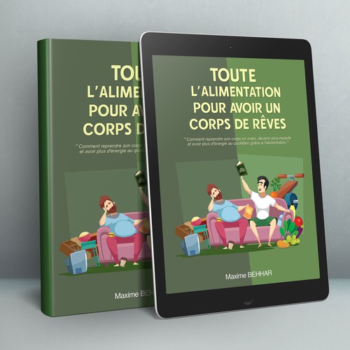 Green book cover with the title 'TOUTE L’ALIMENTATION POUR AVOIR UN CORPS DE RÊVES'