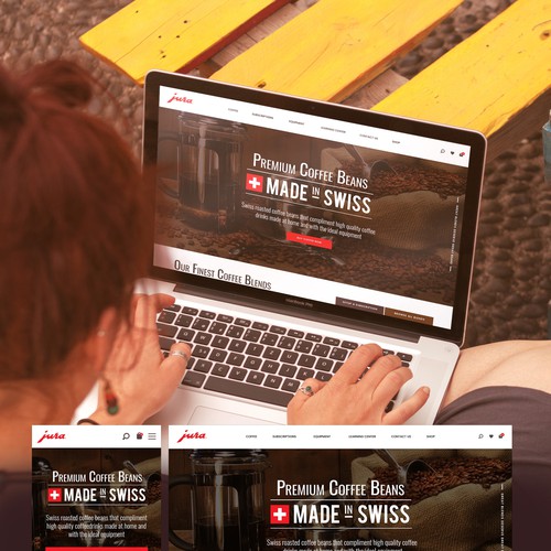 Coffee bar design with the title 'Coffee Website Concept'