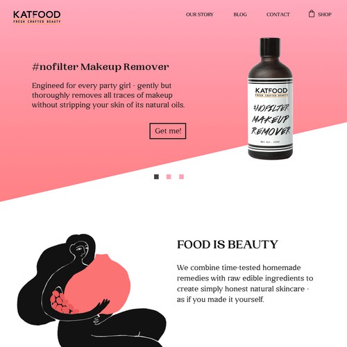 Cosmetics website with the title 'Web page for Katfood cosmetics'