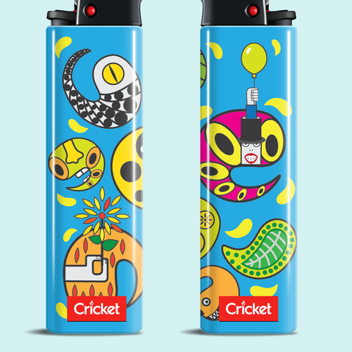 Paisley design with the title 'Theme for Cricket lighter '