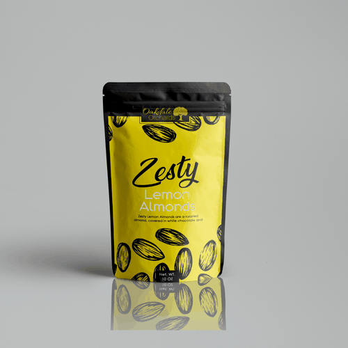 Logo packaging with the title 'Lemon Pie almonds design'