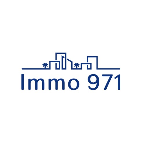 Asymmetrical logo with the title 'Immo 971'