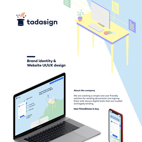 Security website with the title 'Tadasign Brand Identity and website design'