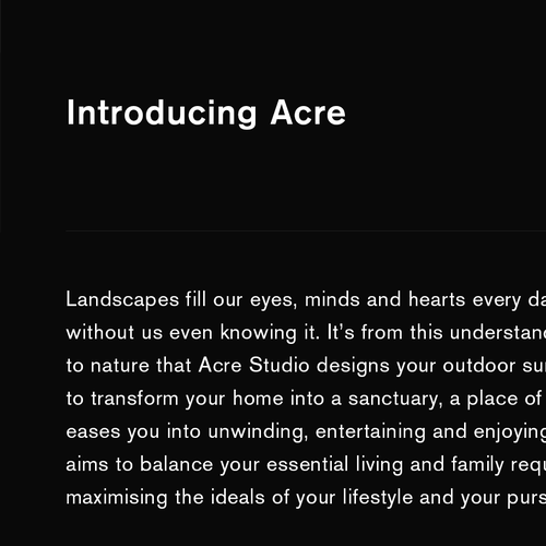 Interactive design with the title 'Webdesign for Architecture Studio'