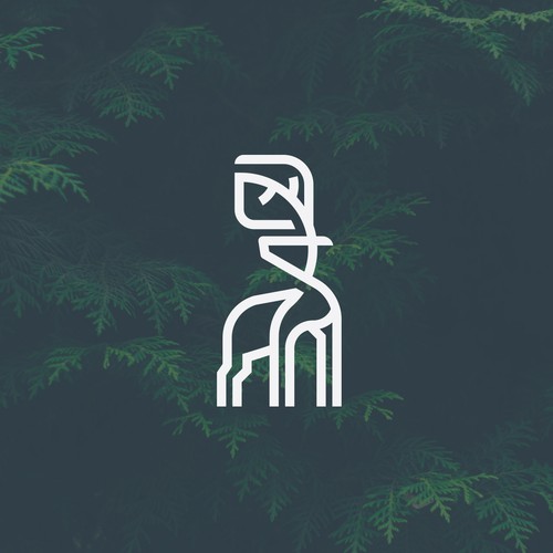 Vegan logo with the title 'Deer + Vegan(leaf)'