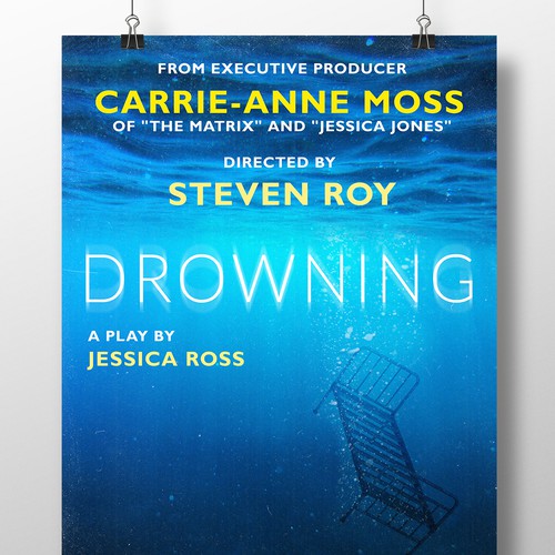 Theater design with the title 'Poster for a play'