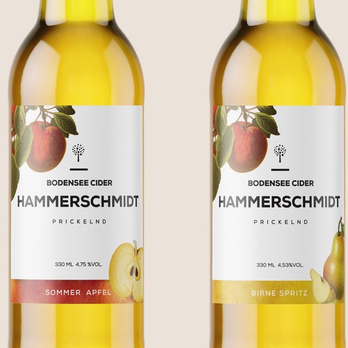 Cider label with the title 'Label design'