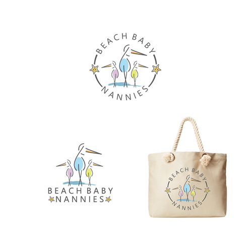 Childcare logo with the title 'Beach Baby Nanny Logo'