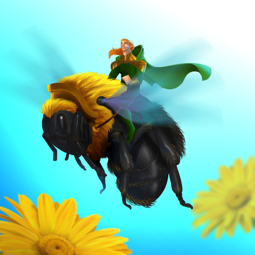 Summer illustration with the title 'elf prince'