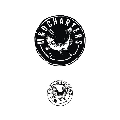 Fish logo with the title 'M&D logo'