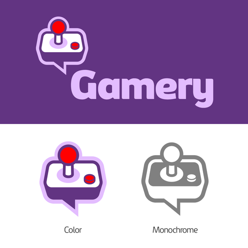 Speech bubble logo with the title 'Logo Design for Game Chatting app'