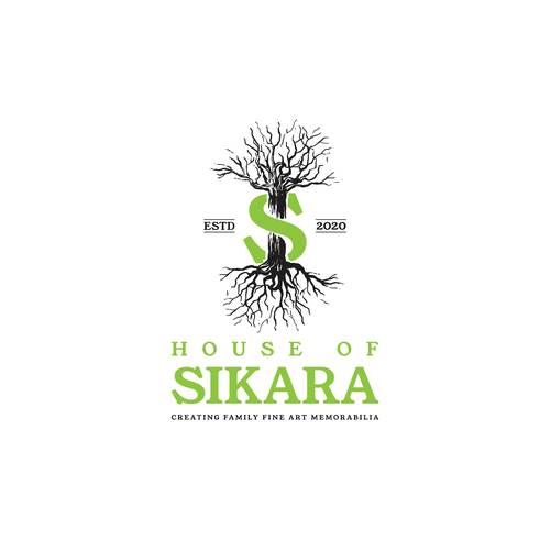 Tree root logo with the title 'Art Studio Logo'