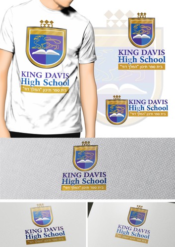 Gold crown logo with the title 'High School crest design'