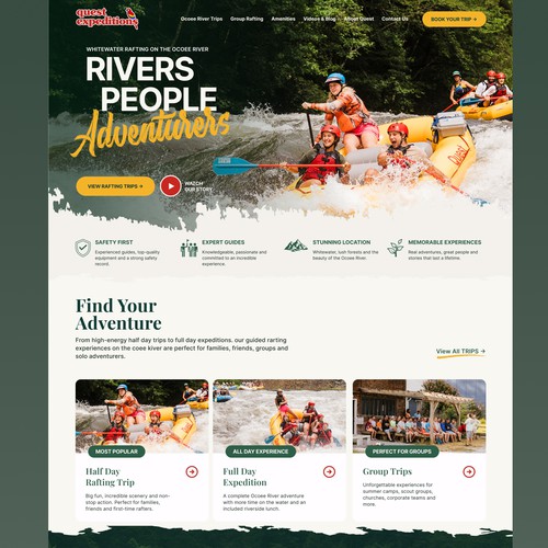 UX design with the title 'Adventure Travel Company'