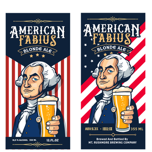 Brewery label with the title 'American Fabius label design'