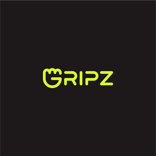 Neon logo with the title 'Fun and cool logo for fitness product: GRIPZ'