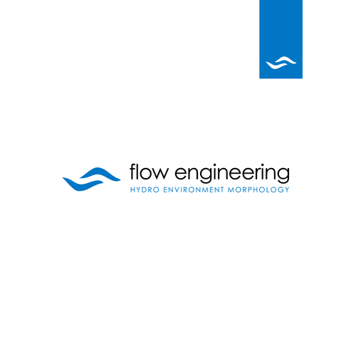 Minimalist logo with the title 'Flow Engineering - Logo Design'
