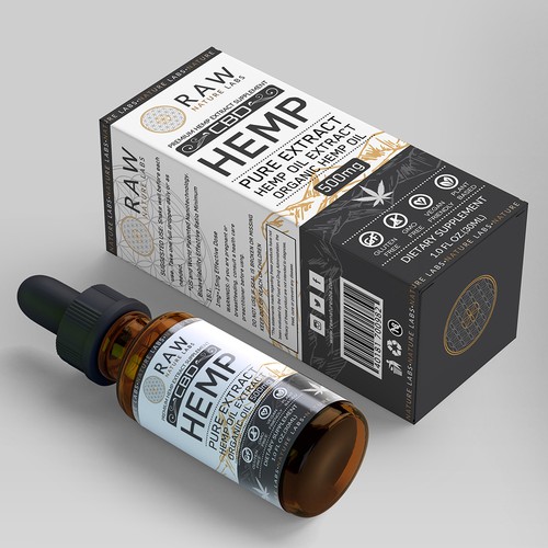 Hemp packaging with the title 'Product Packaging Redesign for CBD Oil.'