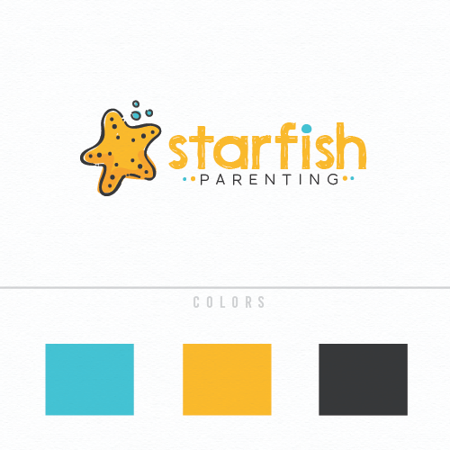 Starfish logo with the title ' Parenting strategies start-up needing Logo featuring a Starfish'