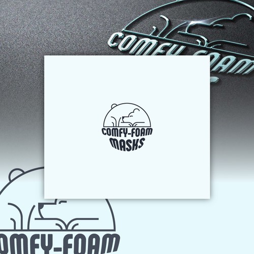 Polar bear logo with the title 'sleeping polar bear'