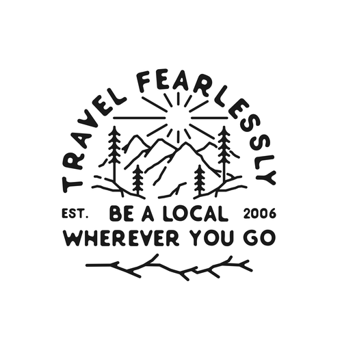 Vintage t-shirt with the title 'Travel Fearlessly'