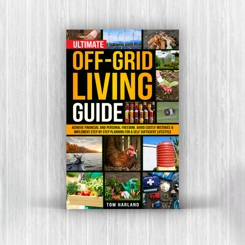 Renewable energy design with the title 'Ultimate Off Grid Living Guide'