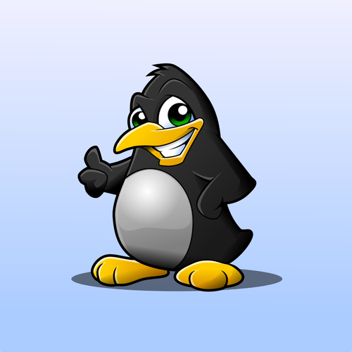 Thumbs up design with the title 'Cool Penguin'