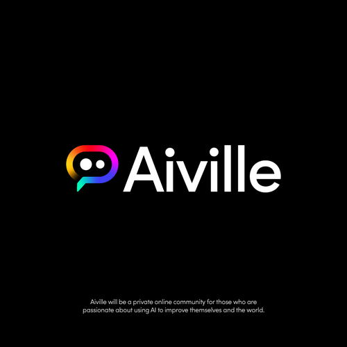 Artificial intelligence logo with the title 'Aiville / Logo Design'
