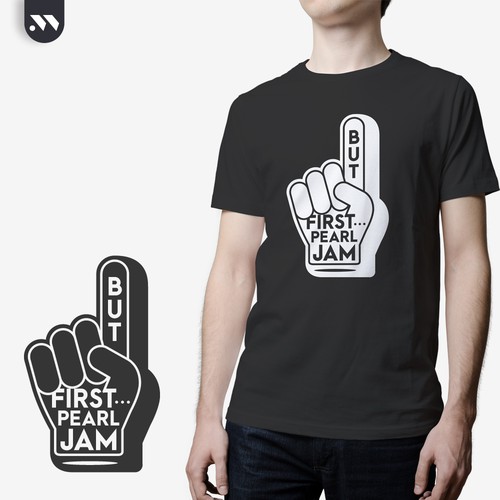 Finger design with the title 'But first Pearl Jam'
