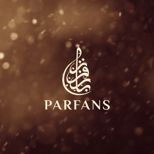 Arabic calligraphy design with the title 'logo for Online Perfumes Store'
